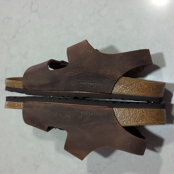 NWOT UNISEX BIRKENSTOCK MILANO HABANA OILED LEATHER SANDAL - Picture 12 of 16